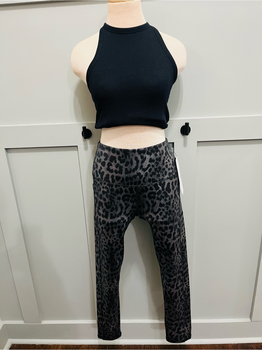 Gray/Black Leopard Print Leggings